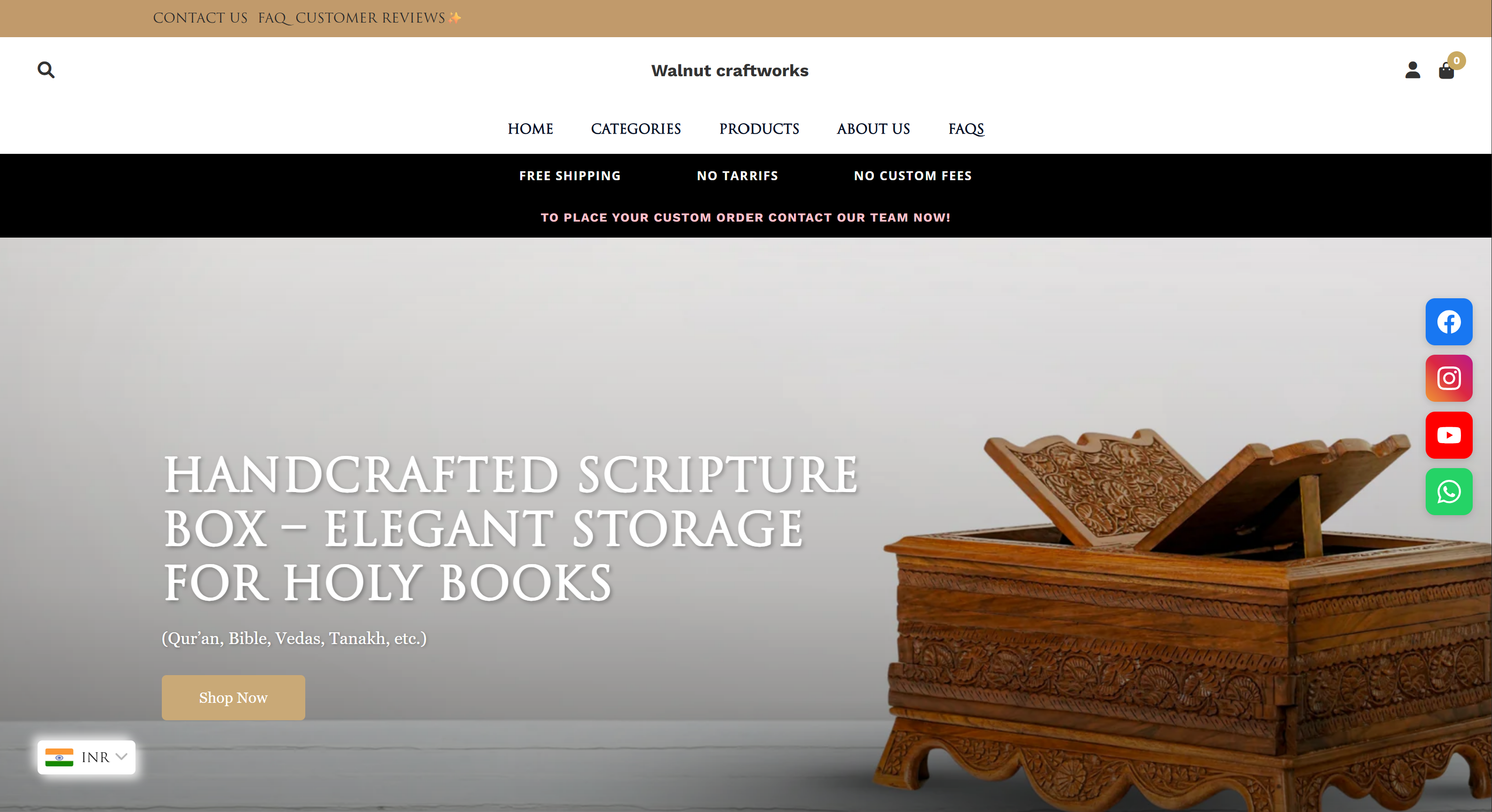 Walnut Craft Works – Premium Shopify eCommerce Website Development