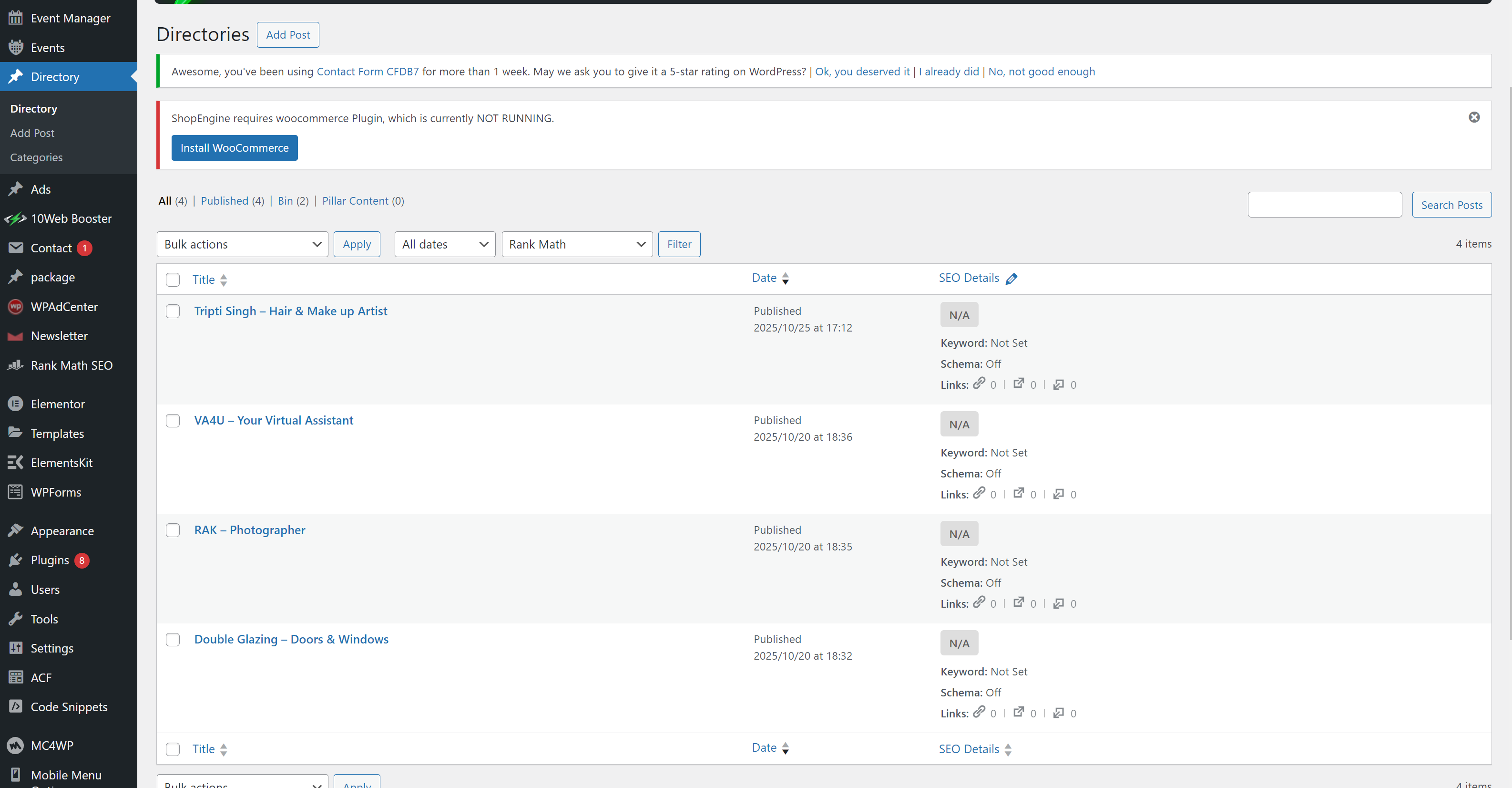 Business Concierge – Custom WordPress Plugin